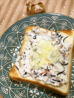 ひじきの白和えトースト-レシピのメイン写真