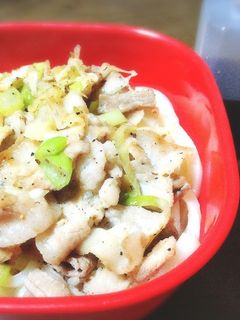 豚バラ・ネギ炒めのせ★冷やしうどん弁当-レシピのメイン写真