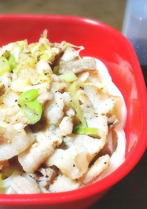 豚バラ・ネギ炒めのせ★冷やしうどん弁当-レシピのメイン写真