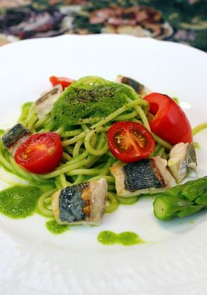 鯵とグリーンパスタ-レシピのメイン写真