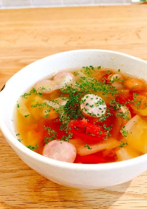 母の味〜白だしで作る和風トマトスープ-レシピのメイン写真