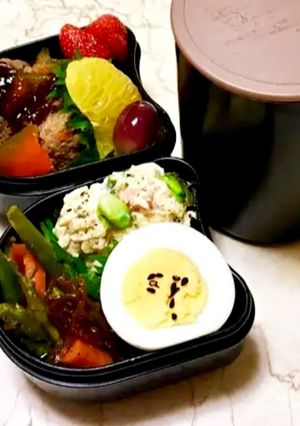 ズボラで愛♡煮込みハンバーグ弁当-レシピのメイン写真