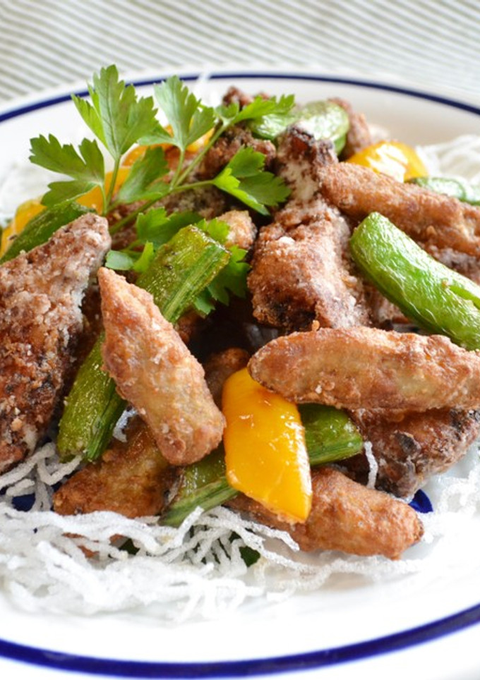 かつおとゴボウの竜田揚げ♪-レシピのメイン写真