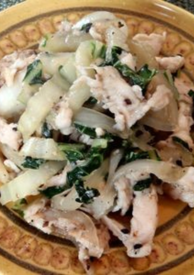 ふっくら鶏むね肉と青梗菜の胡麻生姜炒め-レシピのメイン写真