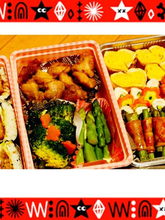 ハートの卵焼きと向日葵ウインナーのお弁当-レシピのメイン写真