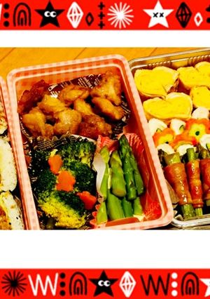 ハートの卵焼きと向日葵ウインナーのお弁当-レシピのメイン写真