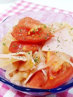 新玉ねぎ、トマト、ハムのマリネ-レシピのメイン写真