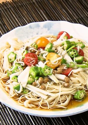 オクラたっぷりネバネバそうめん-レシピのメイン写真