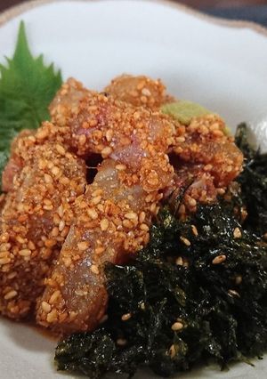 驚愕レシピNo.19ゴマ風味の鯛にゃん-レシピのメイン写真