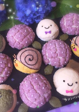 メロンパンdeコッタ紫陽花ミニマフィン型-レシピのメイン写真