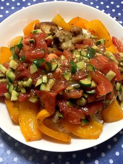 さっぱり野菜ソースの洋チキン丼-レシピのメイン写真