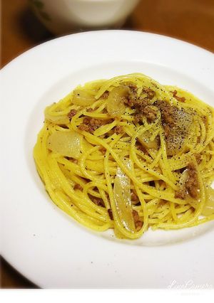 ミンチと玉葱*シンプルミートスパゲティー-レシピのメイン写真