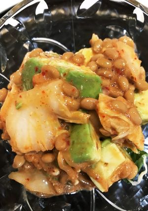 腸活＊痩せ菌を増やす納豆キムチアボガド-レシピのメイン写真