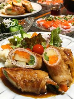 野菜とりんごの肉巻き照り焼き-レシピのメイン写真