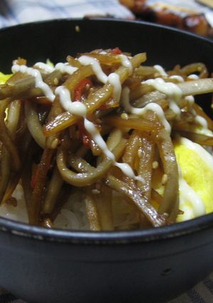 マヨきんぴら丼-レシピのメイン写真