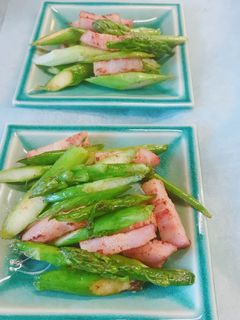 簡単!アスパラとベーコンのカレー炒め-レシピのメイン写真