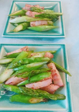 簡単！アスパラとベーコンのカレー炒め-レシピのメイン写真