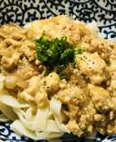 和風な麻婆豆腐のあん●あんかけきしめん