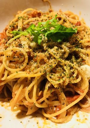 ベーコン＆トマトチーズソースのパスタ-レシピのメイン写真