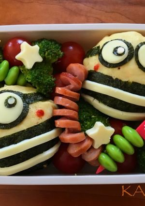 キャラ弁☆ミニオンズのオムライス-レシピのメイン写真