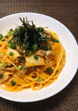 こくうま✤豚キムチクリームパスタ-レシピのメイン写真