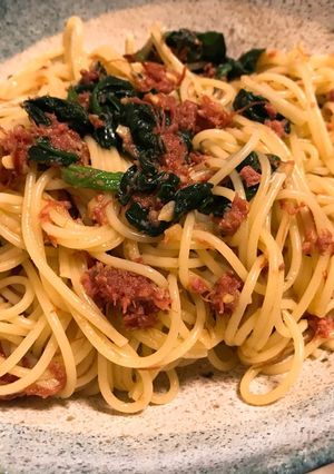 コンビーフ で簡単ペペロンチーノ-レシピのメイン写真