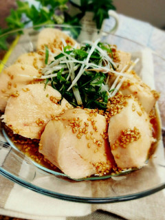激ウマ!鶏むね肉のたっぷり薬味のゴマダレ-レシピのメイン写真