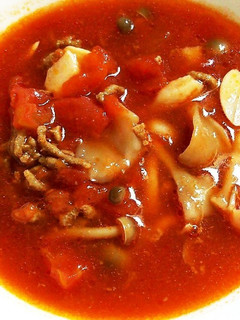 キノコとひき肉のトマトスープ-レシピのメイン写真