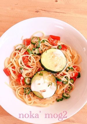 豆乳ベースの彩り夏野菜のパスタ-レシピのメイン写真