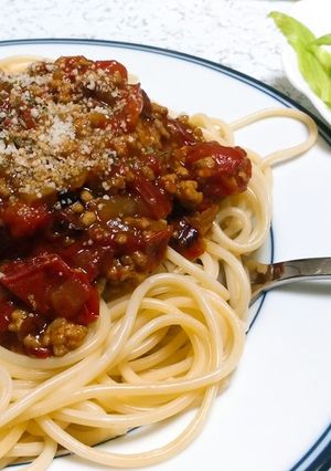 ミニトマトのボロネーゼ風スパゲティ-レシピのメイン写真