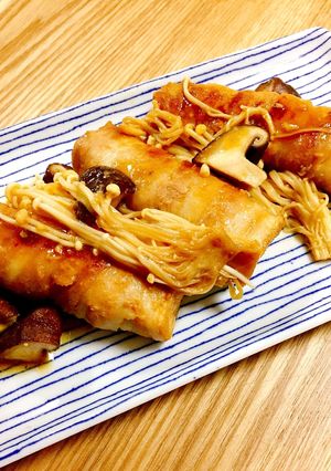 厚揚げの豚バラ巻き☆こってり味噌味-レシピのメイン写真