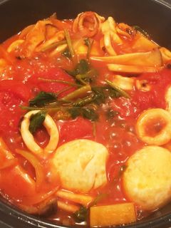 いかとエリンギのトマト煮込み-レシピのメイン写真