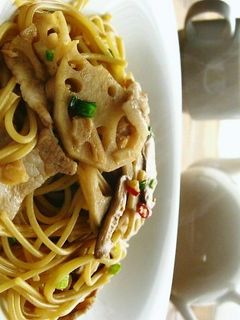 蓮根と椎茸の和風パスタ-レシピのメイン写真