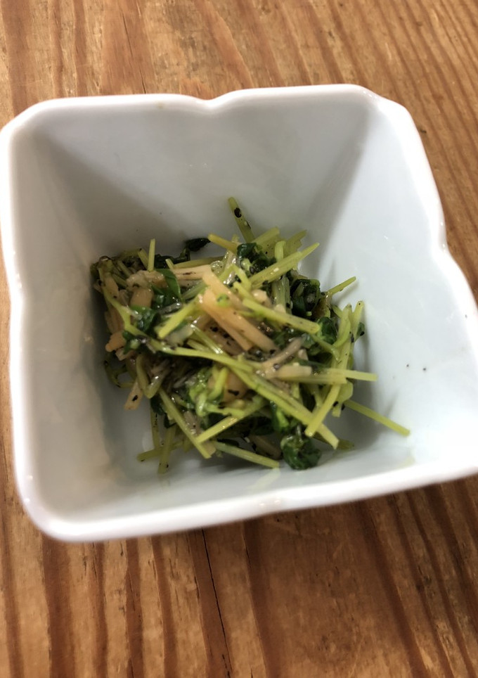 混ぜるだけで超簡単！豆苗となめ茸の和え物-レシピのメイン写真