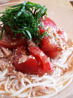 サッパリ☆トマトとツナの冷たいそうめん-レシピのメイン写真