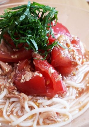サッパリ☆トマトとツナの冷たいそうめん-レシピのメイン写真