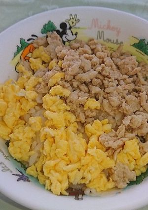 *鶏そぼろ2色丼*-レシピのメイン写真