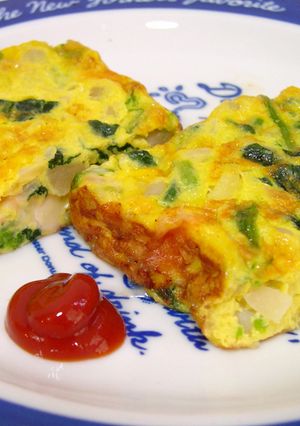 ポテトとほうれん草のふわふわオムレツ-レシピのメイン写真
