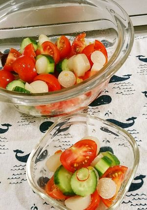 ミディトマトとキュウリをらっきょうで♬-レシピのメイン写真