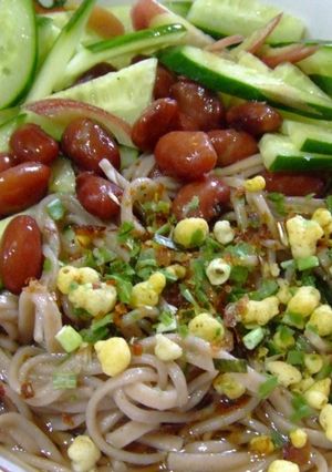 余った金時豆で、そばサラダ-レシピのメイン写真