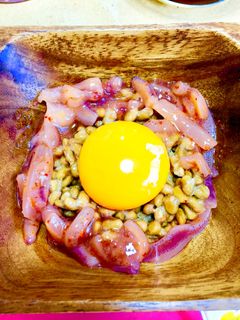 いか明太納豆卵黄添え-レシピのメイン写真