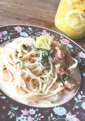 夏！サーモンと塩レモンのクリームパスタ-レシピのメイン写真