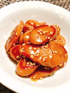 簡単お弁当おかず!ウインナーの甘辛炒め♡-レシピのメイン写真