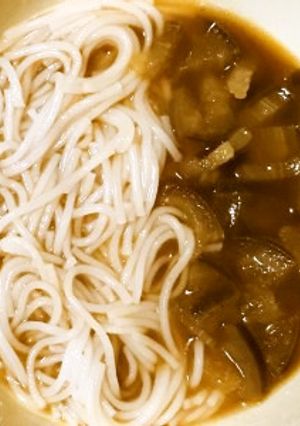 母親の介護食・嚥下食に茄子カレーにゅう麺-レシピのメイン写真