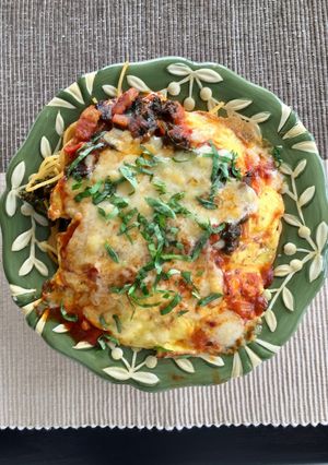 ベーコンとケールのパスタオムレツ-レシピのメイン写真
