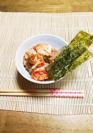 私のお昼ご飯～納豆キムチ＋海苔-レシピのメイン写真