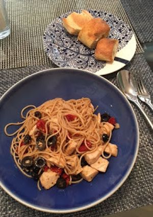 かじきとドライトマトのパスタ-レシピのメイン写真