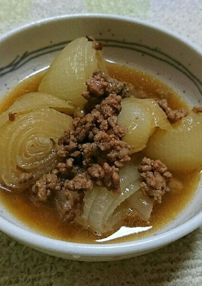 新玉ねぎと豚ひき肉の煮物-レシピのメイン写真