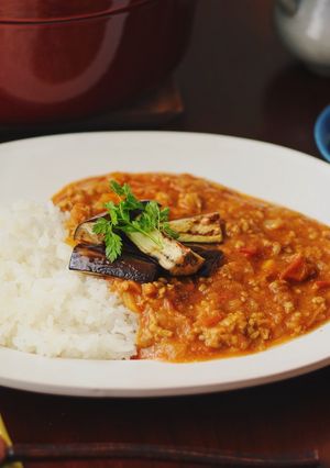 梅干しと茄子の無水キーマカレー-レシピのメイン写真