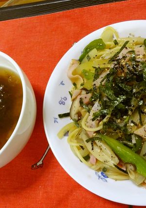 100均のレンチンケースで簡単和風パスタ-レシピのメイン写真